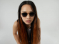 Preview: Komono Sunglasses Matty Blue sands, frame transparent, lens lightblue to yellow side, style